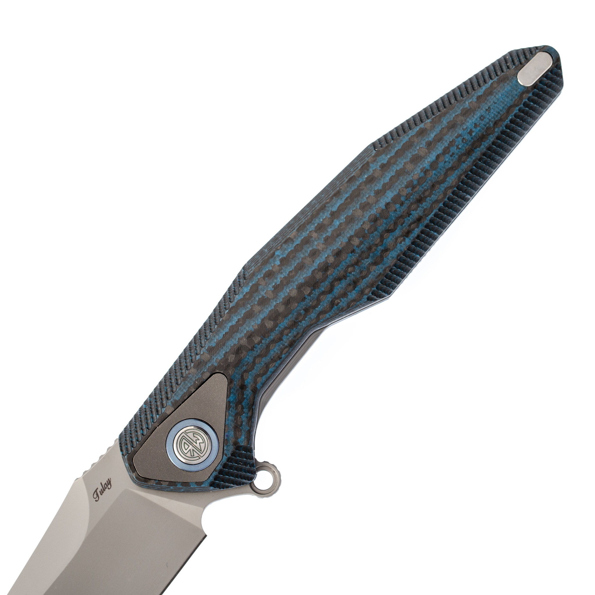 Нож складной Tulay Rikeknife, сталь 154CM, Blue G10/Carbon Fiber - фото 3