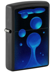 Фото Зажигалка ZIPPO Lava Lamp с покрытием Black Light, латунь/сталь, черная,матовая 38x13x57 мм