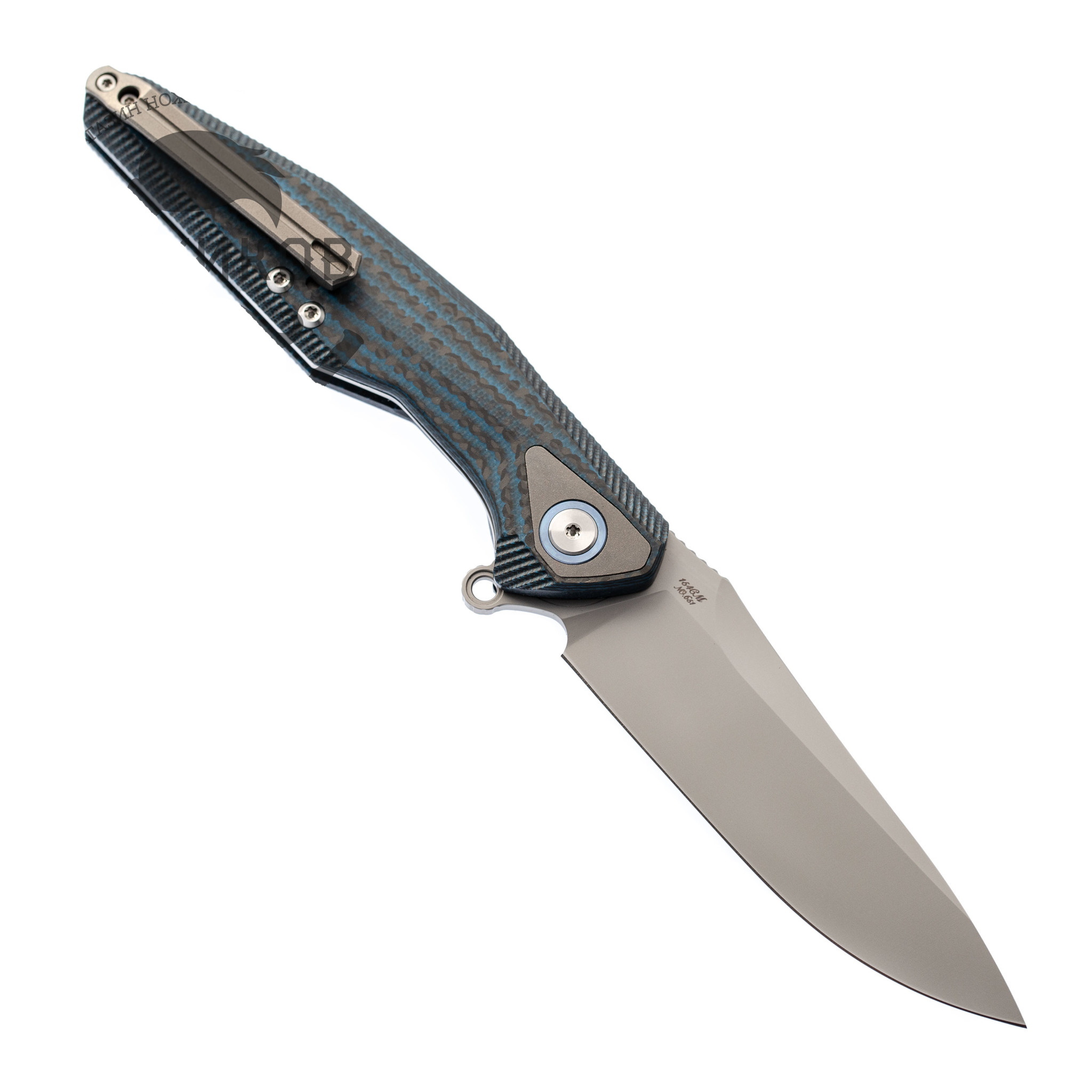 Нож складной Tulay Rikeknife, сталь 154CM, Blue G10/Carbon Fiber - фото 6