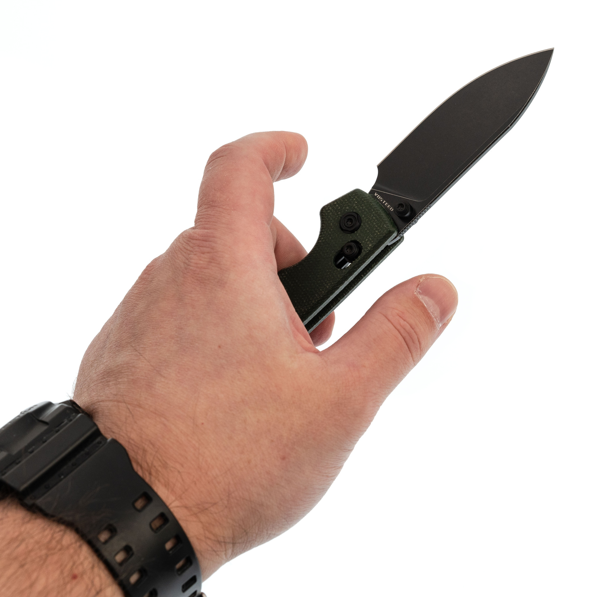 Складной нож Raccoon CB Vosteed, сталь 14C28N, рукоять микарта, зеленый - фото 7