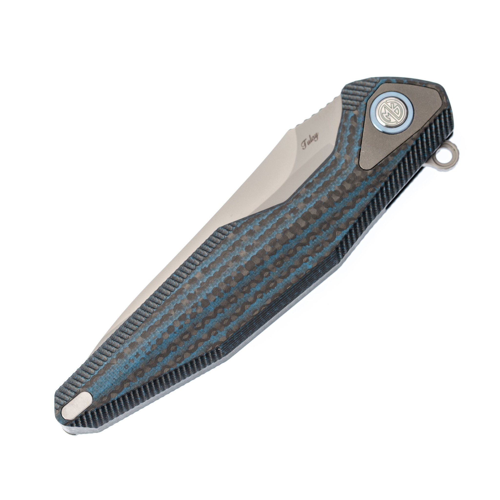 Нож складной Tulay Rikeknife, сталь 154CM, Blue G10/Carbon Fiber - фото 9