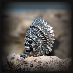 Фото Бусина для темляка Вождь индейцев, мельхиор