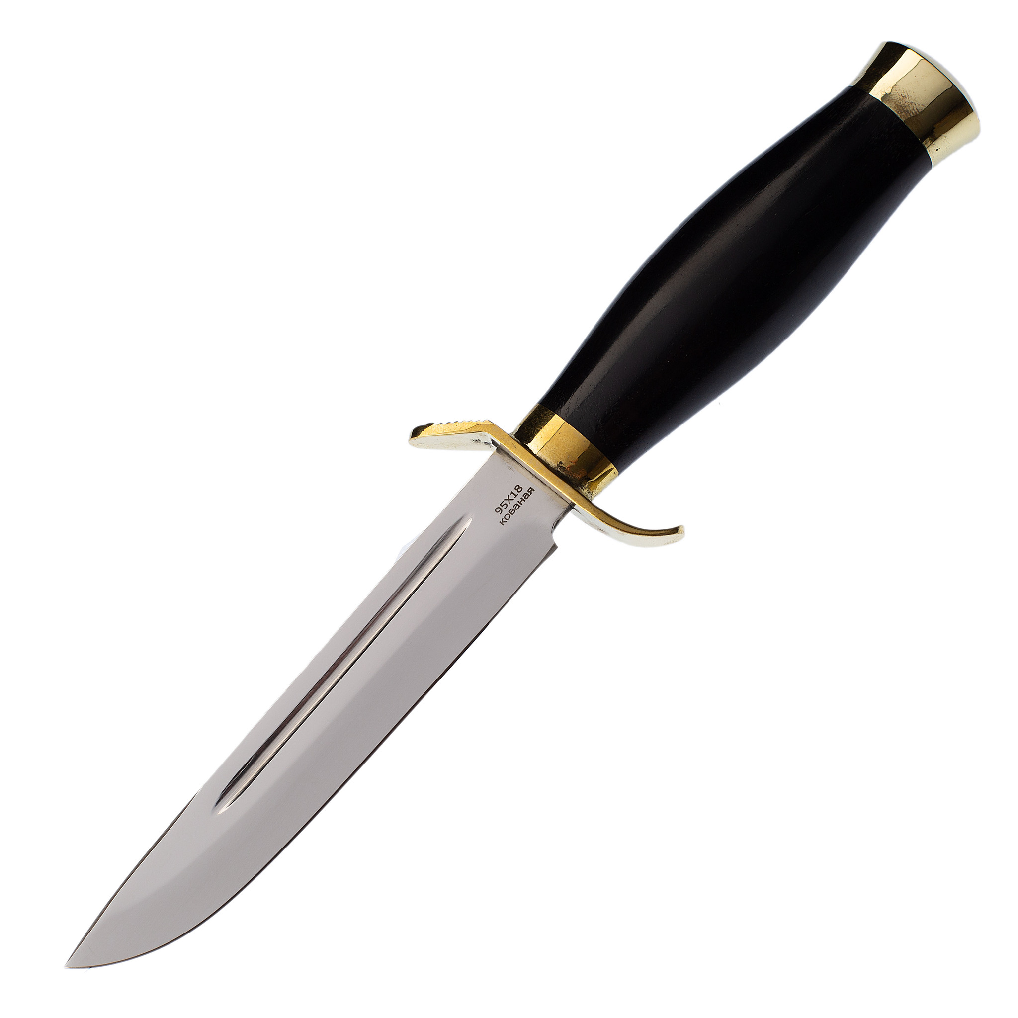 Траншейный нож Диверсант МТ-11, черный граб, кованая сталь 95x18