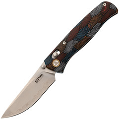 Фото Складной нож SRM Medal 255l-GQ2, сталь 140Cr Laminated, рукоять Damascus G10