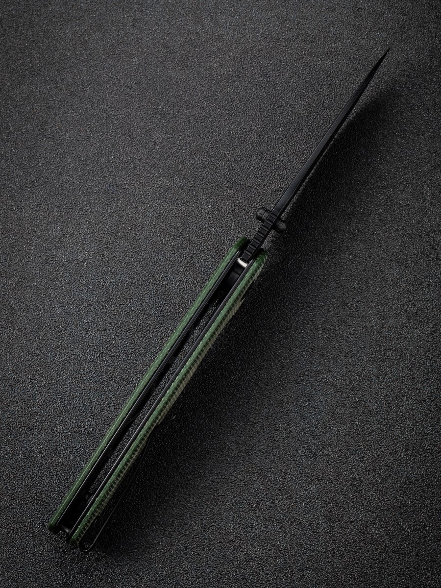 Складной нож Sencut Slashkin, сталь D2, рукоять canvas micarta, black/green - фото 9