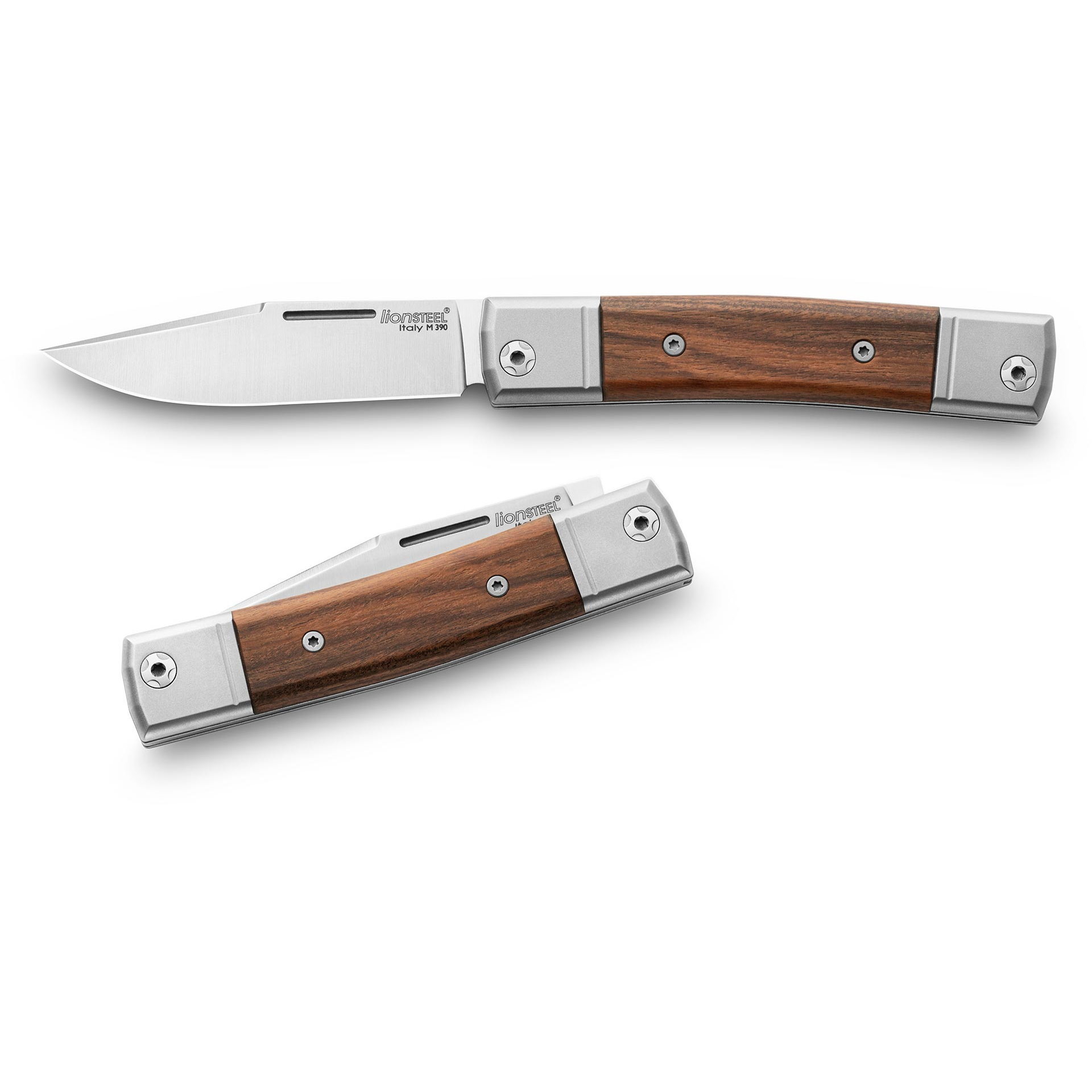 Складной нож LionSteel BestMan Clip, сталь M390, рукоять Santos wood