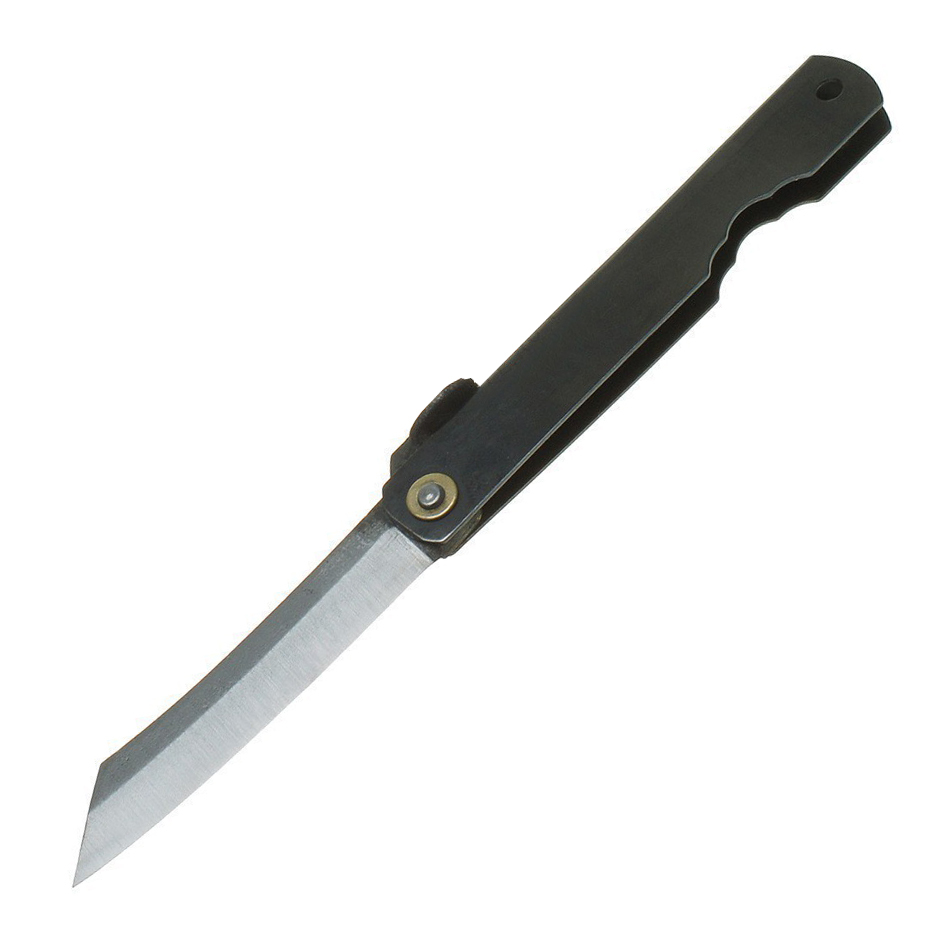 Нож складной Higonokami, сталь AoGami, рукоять Stainless Steel, черный