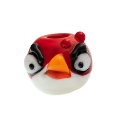 Фото Бусина Angry bird, красная, стекло