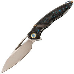Фото Складной нож Rike RK1902, сталь M390, премиальный флиппер, рукоять Blue Carbon Fiber
