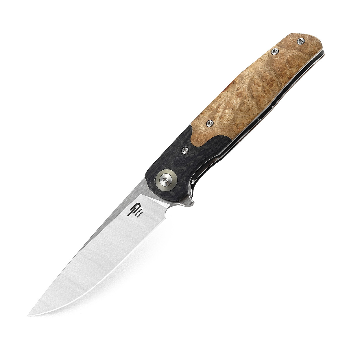 Складной нож Bestech Ascot, сталь 14C28N, рукоять карбон/G10/древесина