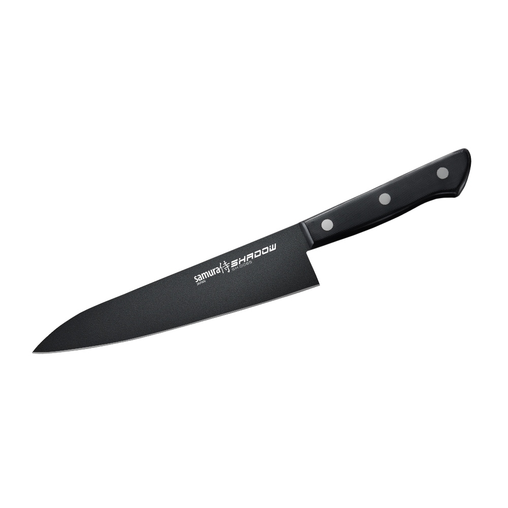 Нож кухонный Samura SHADOW шеф с покрытием BLACK FUSO 180 мм