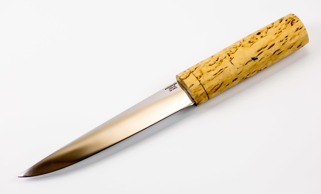 Нож якутский из 95Х18, карельская береза - фото 2