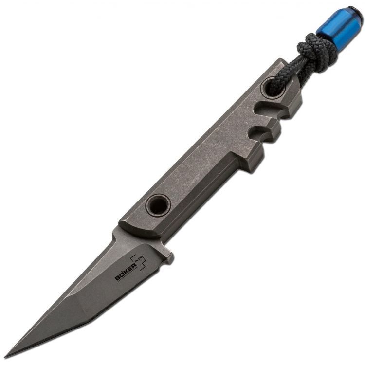 Нож с фиксированным клинком Boker Plus Mini Slik Tanto, сталь 440C Stonewash, рукоять титан, 02BO230