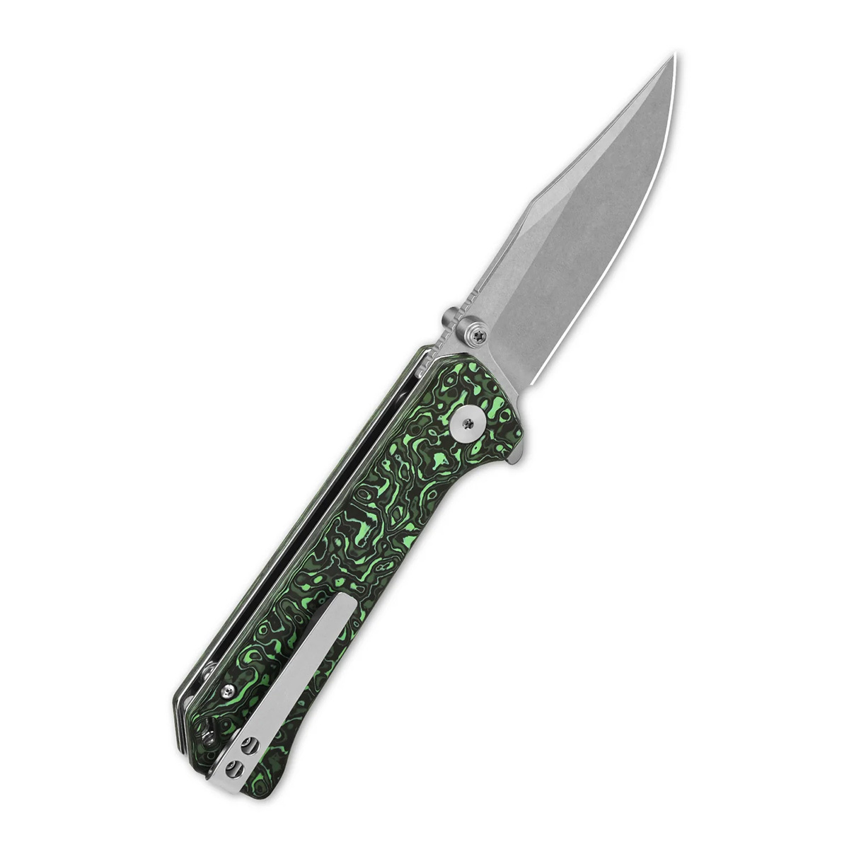 фото Складной нож qsp grebe, сталь s35vn, рукоять карбон, цвет камуфляж