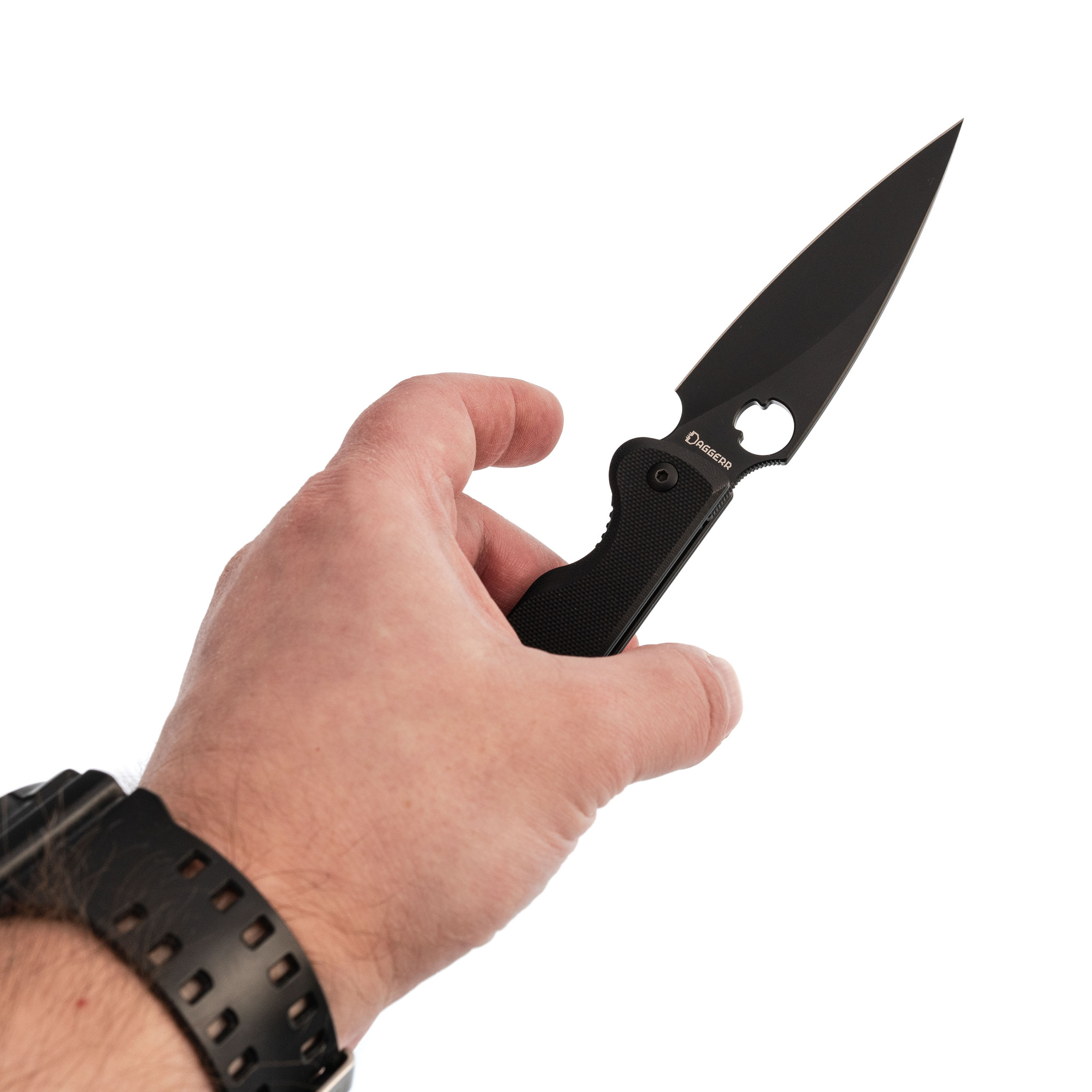 Складной нож Daggerr Sting All Black DLC, сталь D2, рукоять G10 - фото 8