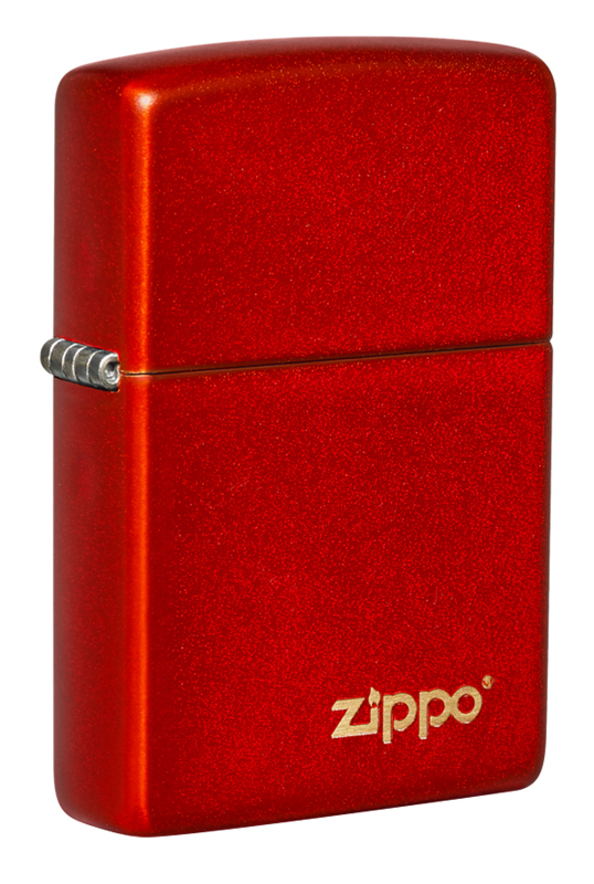 Зажигалка Classic Metallic Red ZIPPO с логотипом Zippo, Зажигалки ZIPPO, Серебряные зажигалки
