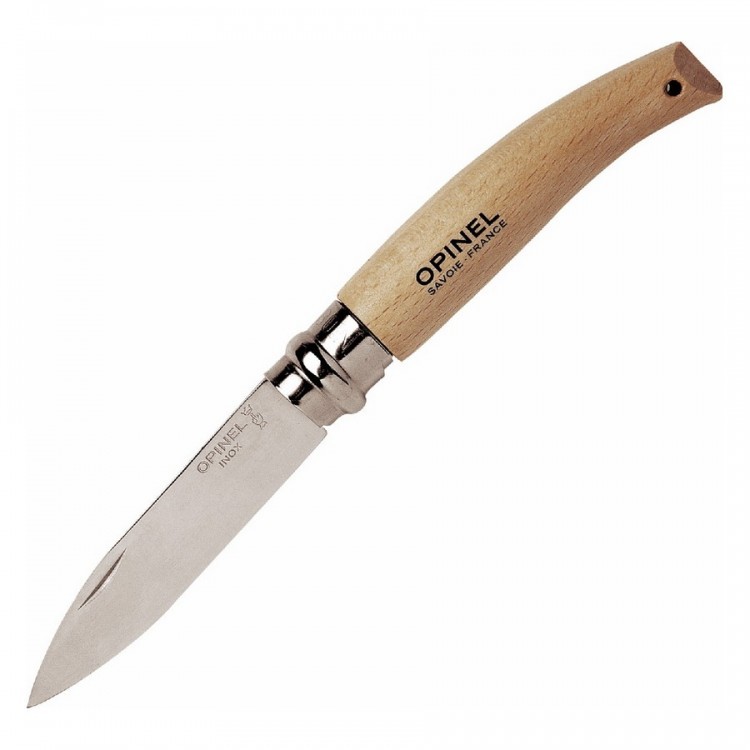 Складной Нож Opinel №8, Садовый, нержавеющая сталь Sandvik 12C27, бук, 001216, блистер