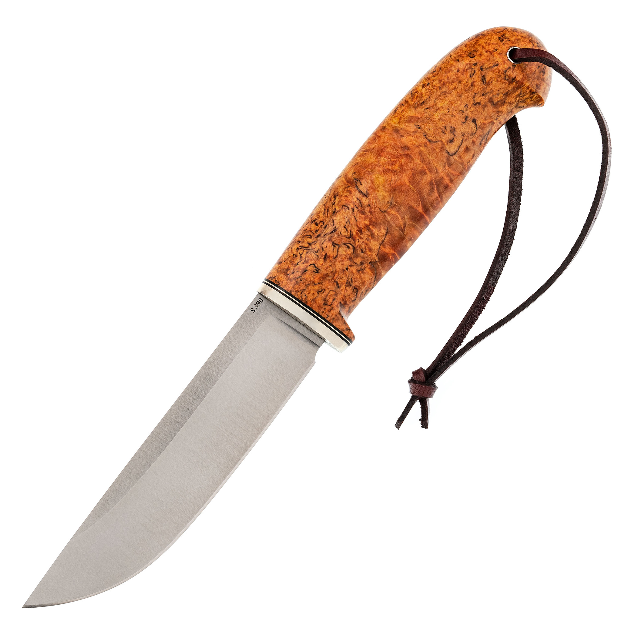 Нож Шмель, сталь D2, рукоять карельская береза, с точилкой