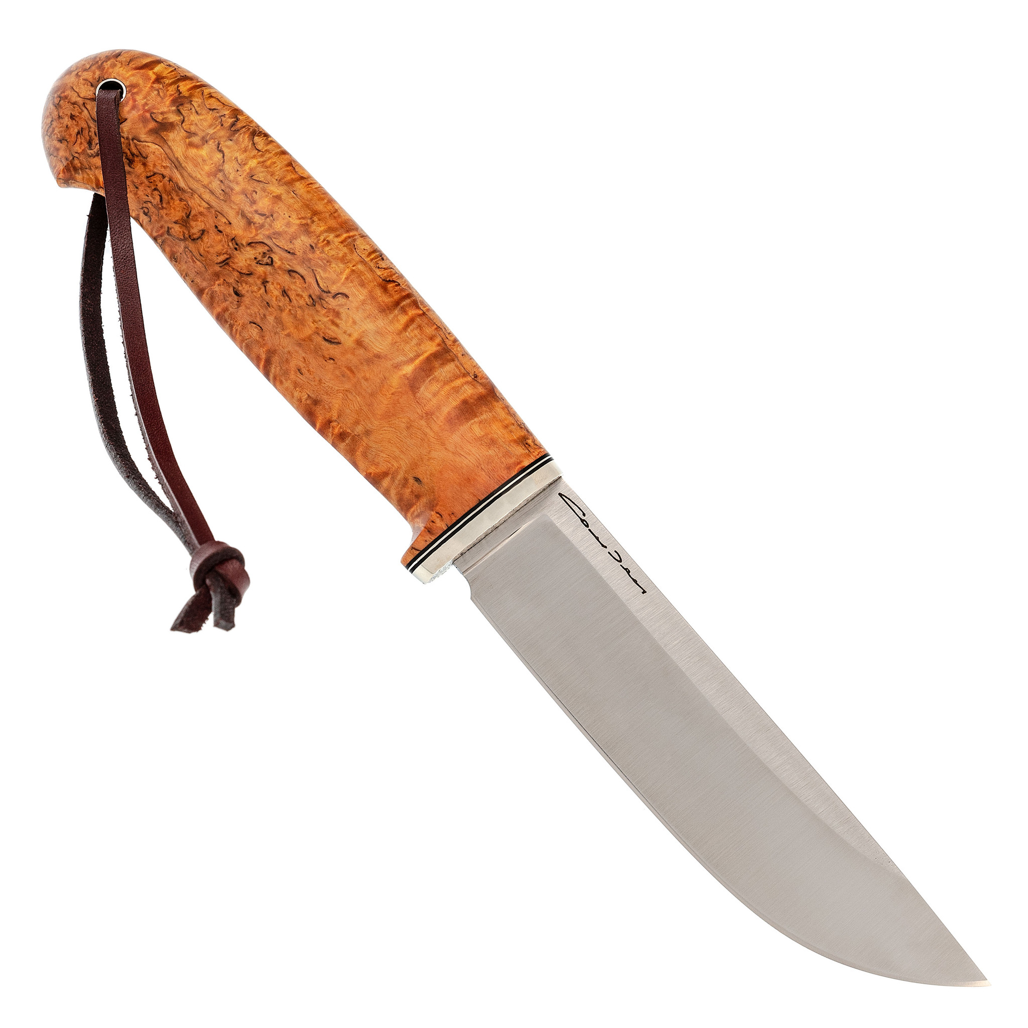 Нож Шмель, сталь D2, рукоять карельская береза, с точилкой - фото 2