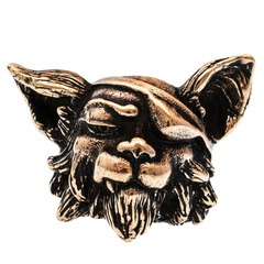 Фото Бусина для темляка Кот Пират, бронза