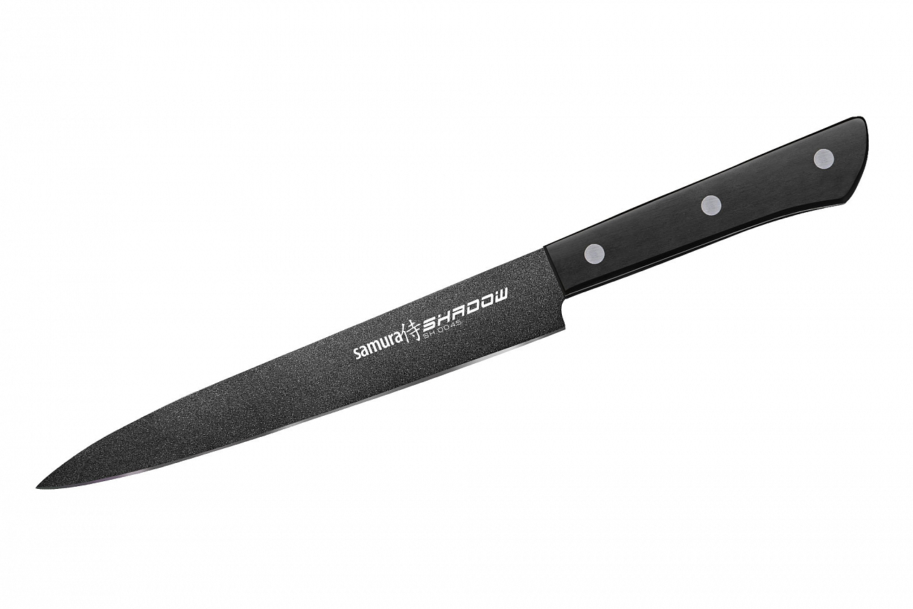 Нож кухонный Samura SHADOW для нарезки 196мм, AUS-8, ABS пластик от Ножиков