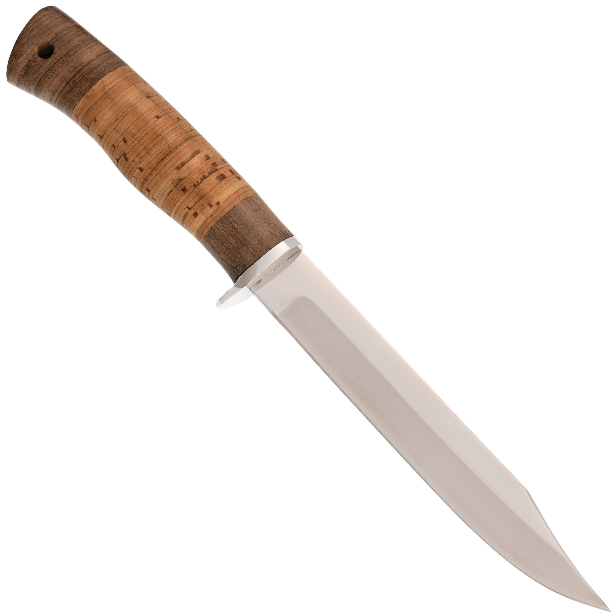 фото Нож щука, сталь 65х13, рукоять береста фабрика баринова