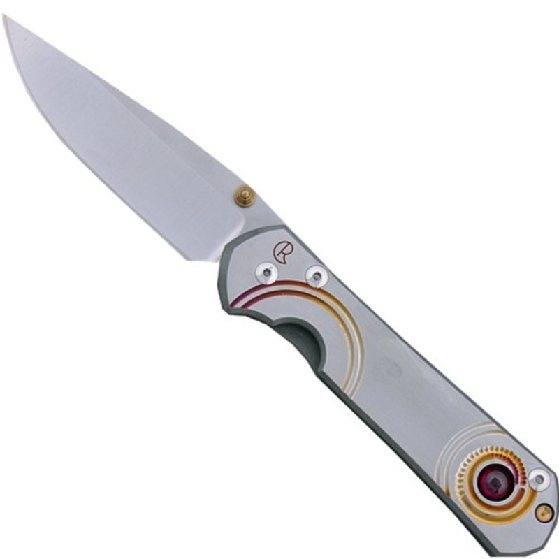 Нож складной Chris Reeve Large Sebenza 21 Unique Graphics W/Faux Ruby Cabochon-2, сталь CPM-S35VN, рукоять титан от Ножиков