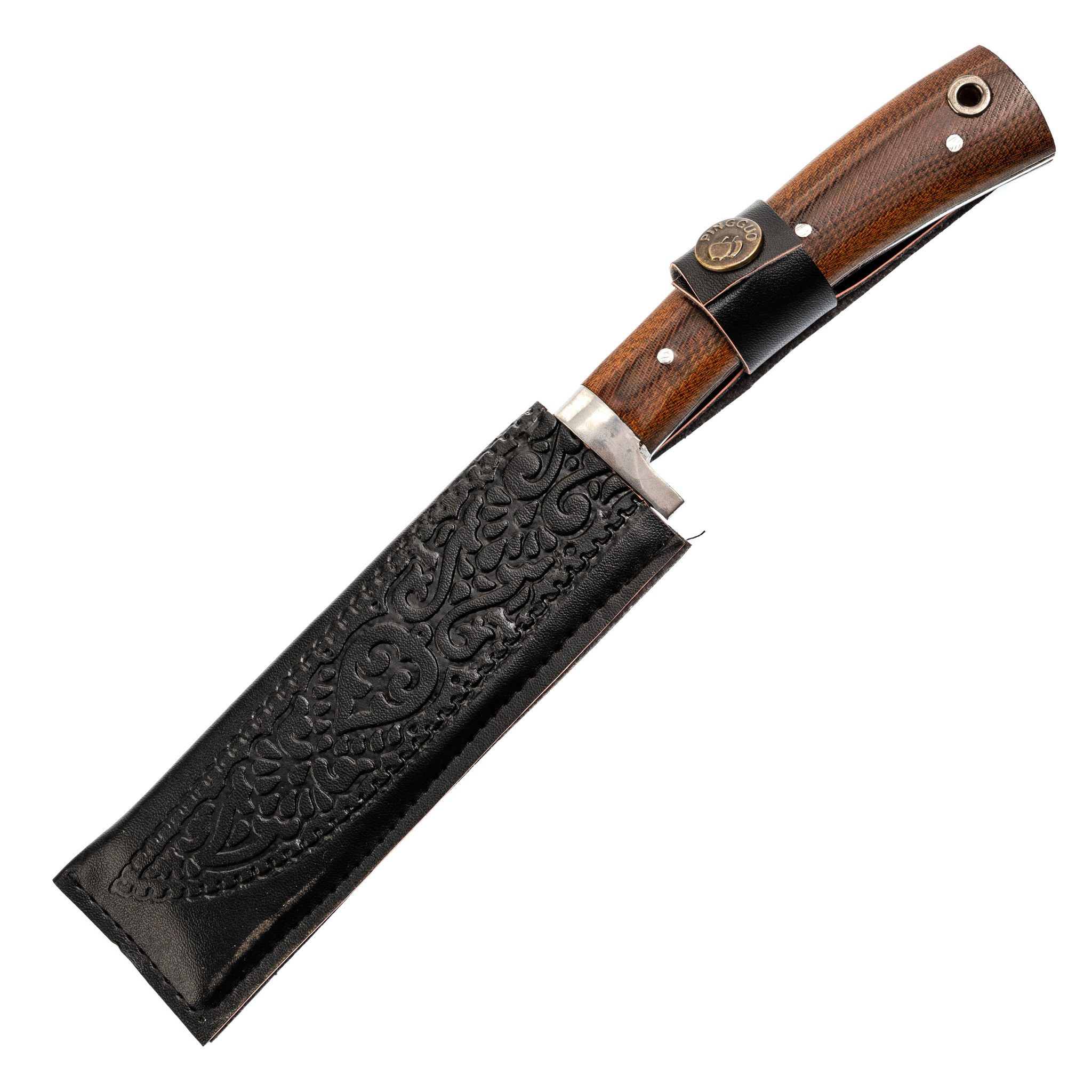 Топорик-нож для мяса, текстолит, гарда олово, сталь ШХ-15 от Ножиков