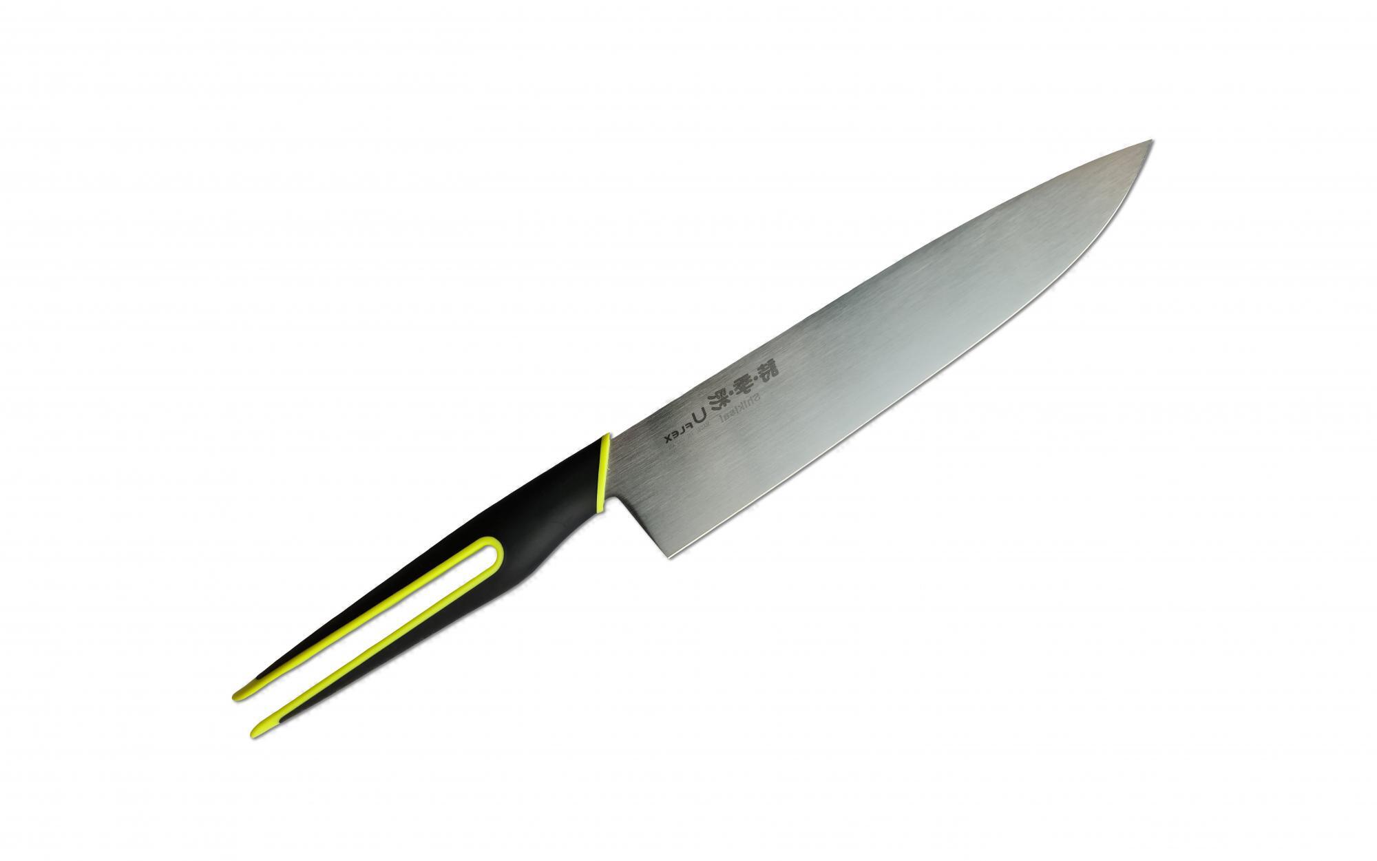 фото Кухонный нож шеф shikisai u-flex shizu hamono, сталь 420j2 , рукоять эластомер kasumi