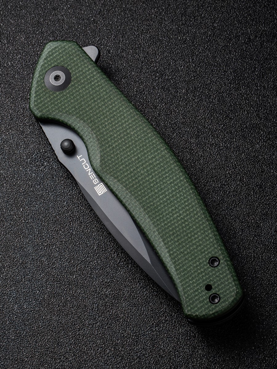 Складной нож Sencut Slashkin, сталь D2, рукоять canvas micarta, black/green - фото 10