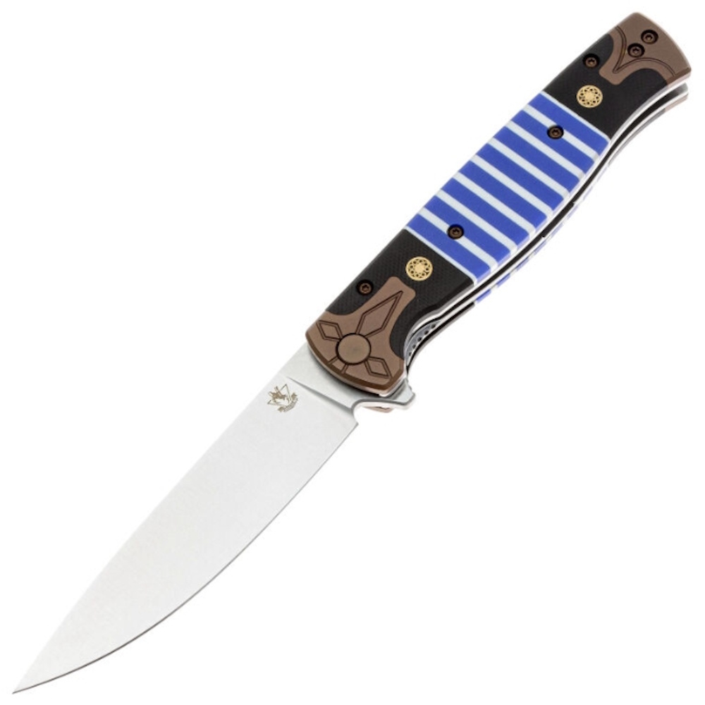 

Складной нож Steelclaw Хорс-03 сталь VG-10, рукоять White/Blue G10