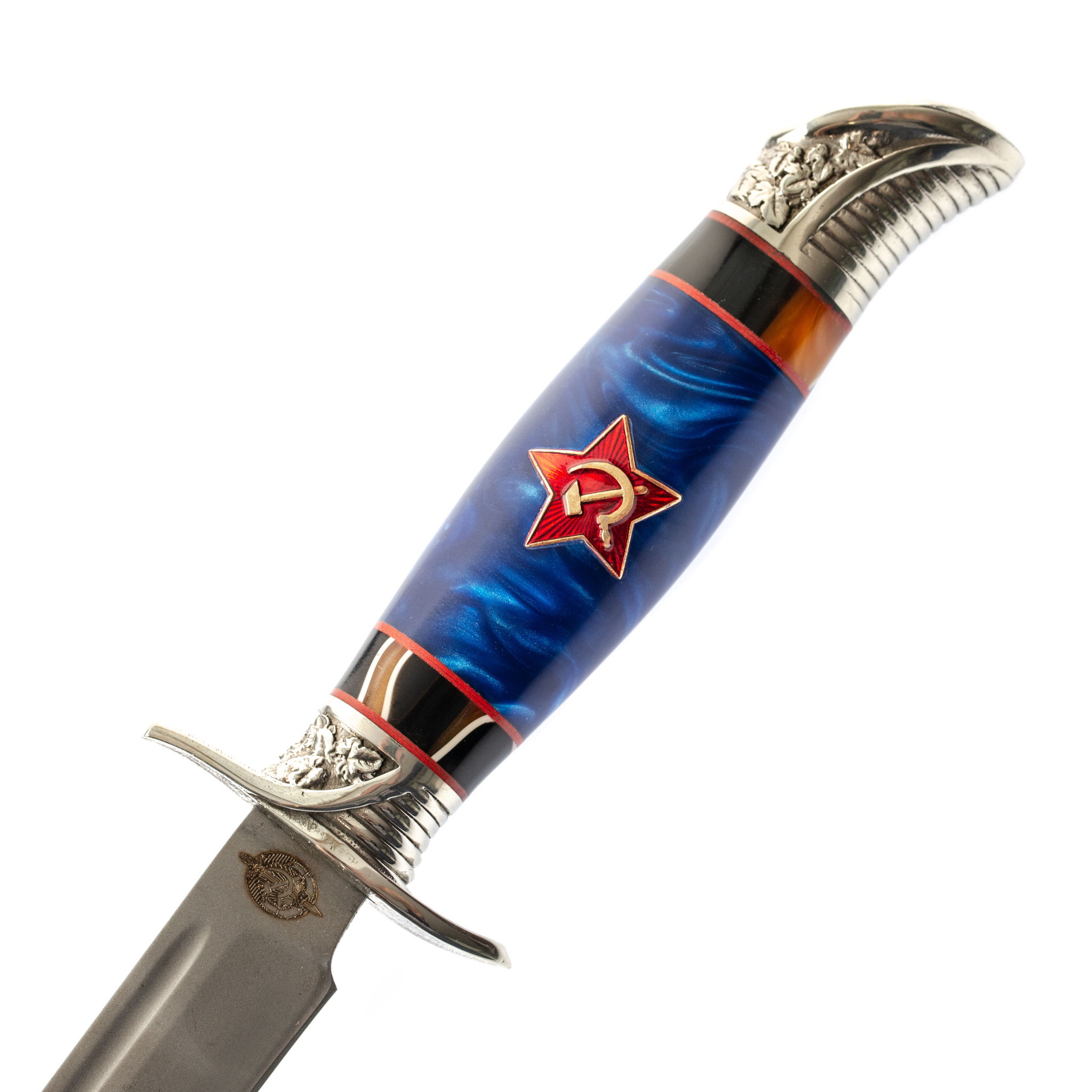 Нож Финка НКВД со звездой, сталь D2, стабилизированная карельская береза - фото 4
