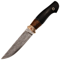 Фото Авторский нож Лидер, подарочный, сталь мозаичный дамаск, змеиное дерево