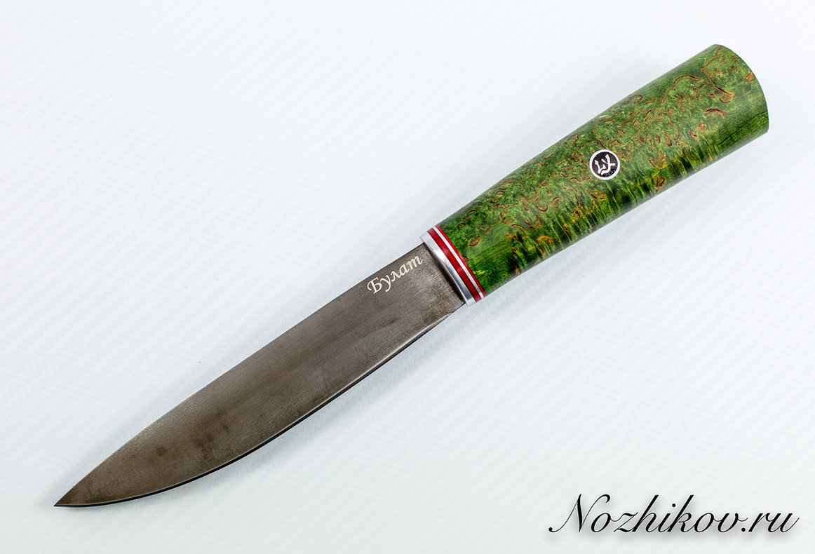

Нож Якутский булат, стабилизированная карельская берёза