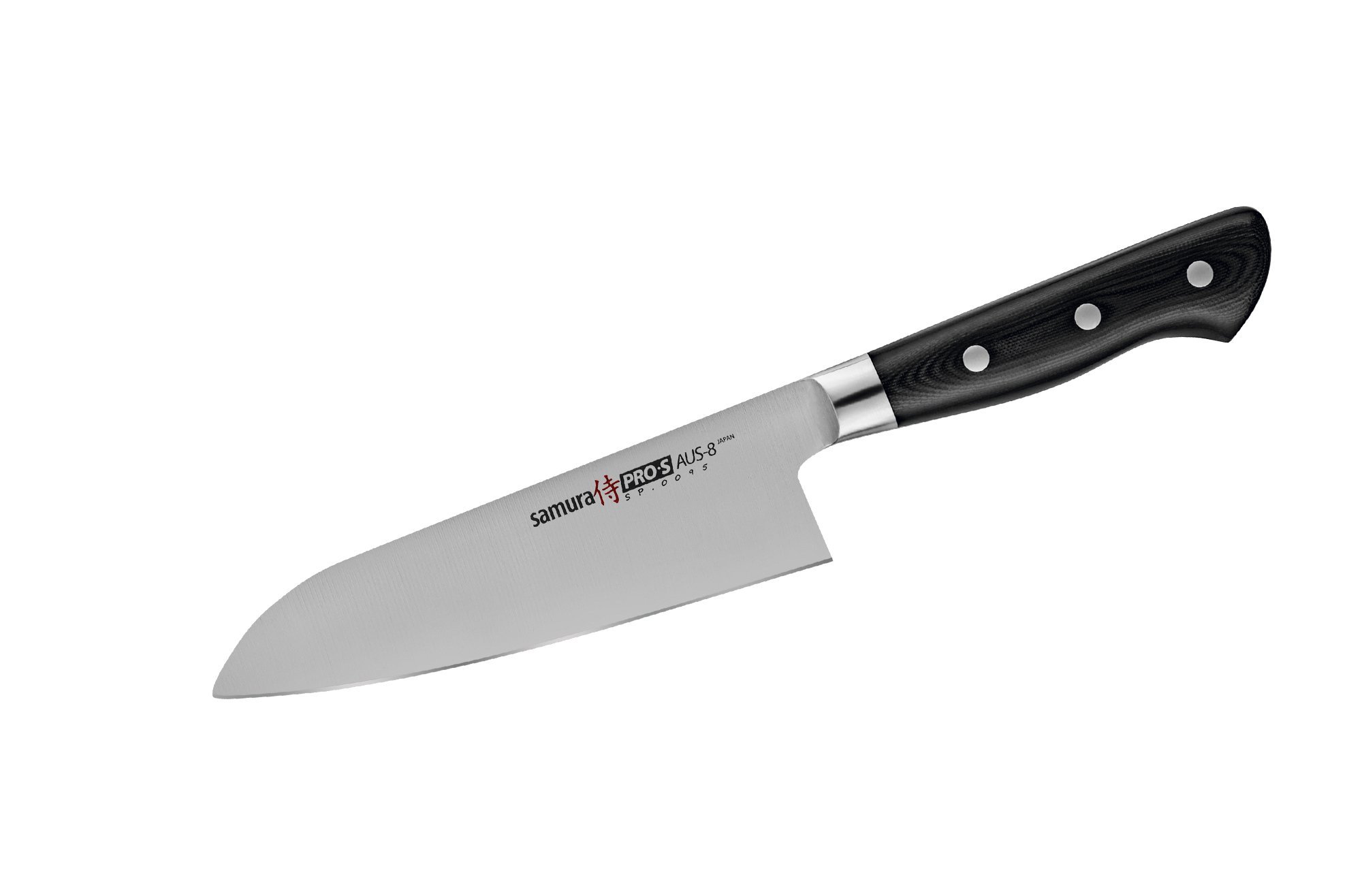 Нож кухонный Samura PRO-S Сантоку - SP-0095, сталь AUS-8, рукоять G10, 180 мм