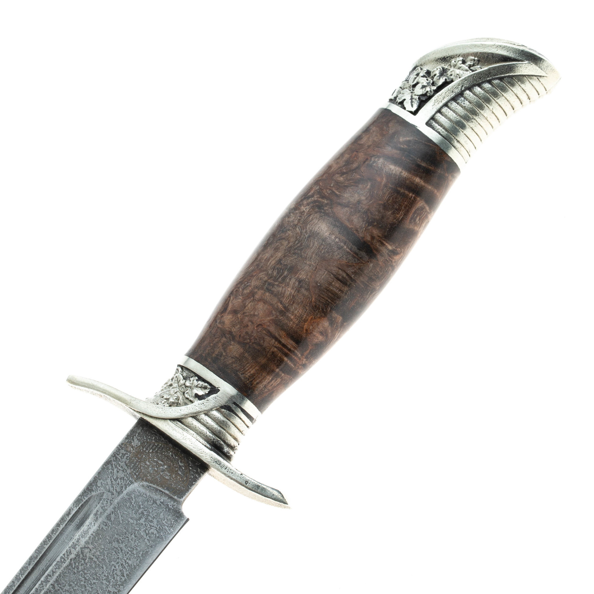 Нож Финка НКВД, сталь булат, стабилизированная коричневая карельская береза - фото 3
