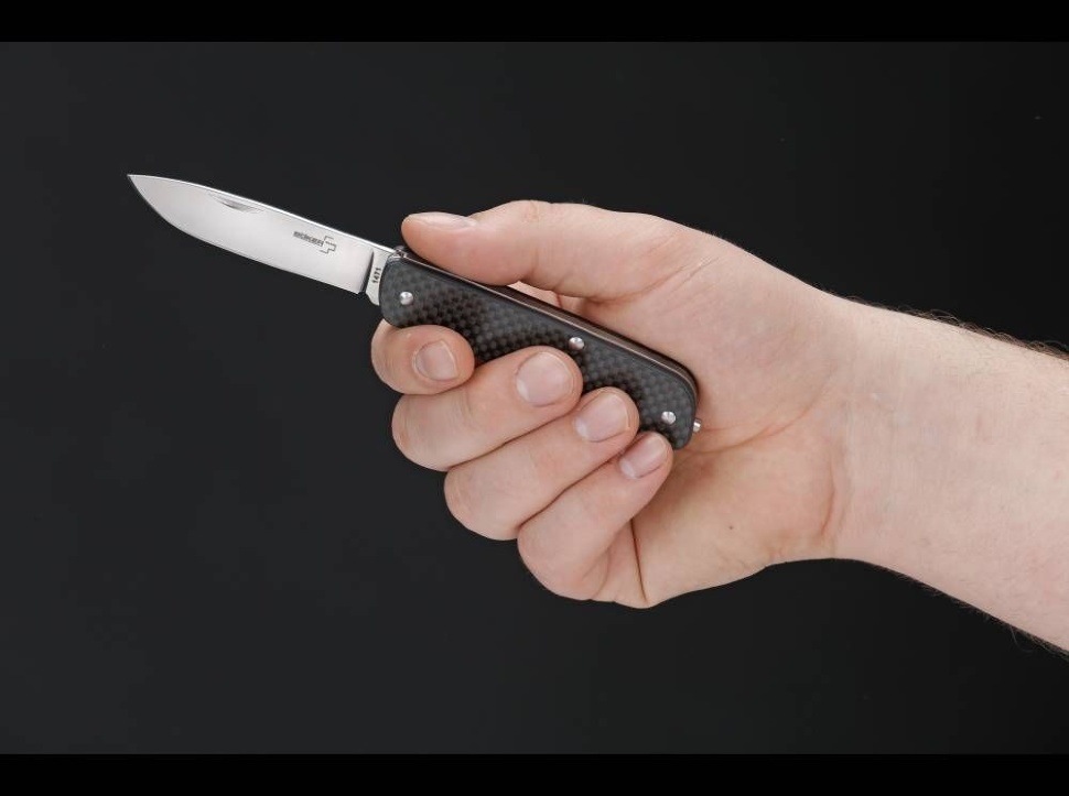 фото Складной нож boker tech tool carbon 1 01bo821, сталь 12c27, рукоять карбон