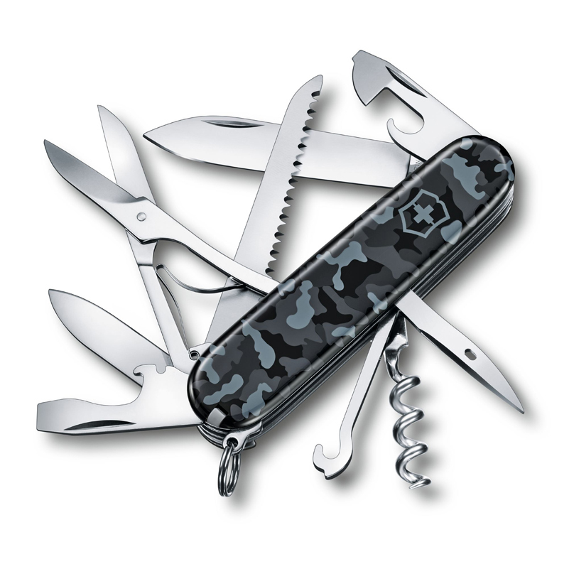 Нож перочинный Victorinox Huntsman 1.3713.942,91 мм, 15 функций, морской камуфляж нож перочинный victorinox huntsman 91 мм 15 функций камуфляж