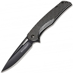 Фото Нож складной Magnum Black Carbon - Boker 01RY703, сталь 440A EDP Plain, рукоять карбон, чёрный