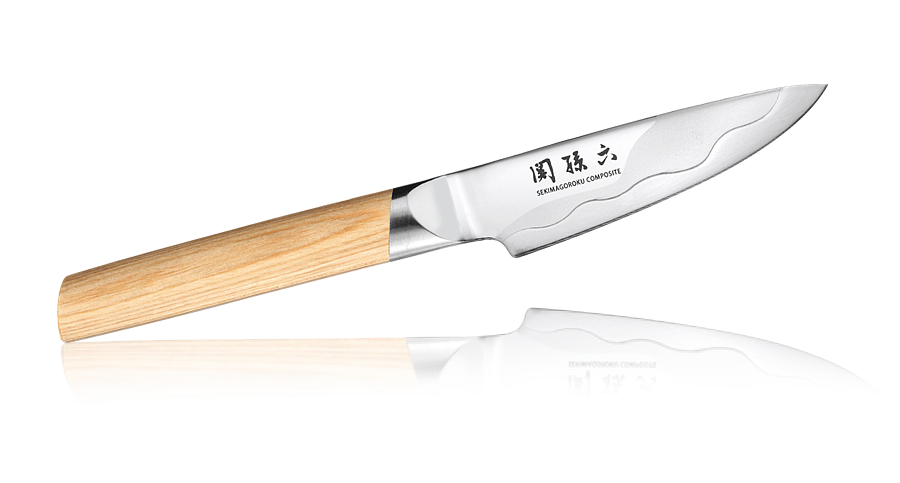 фото Нож кухонный универсальный kai seki magoroku composite 90 мм, сталь vg-max, рукоять дерево tojiro