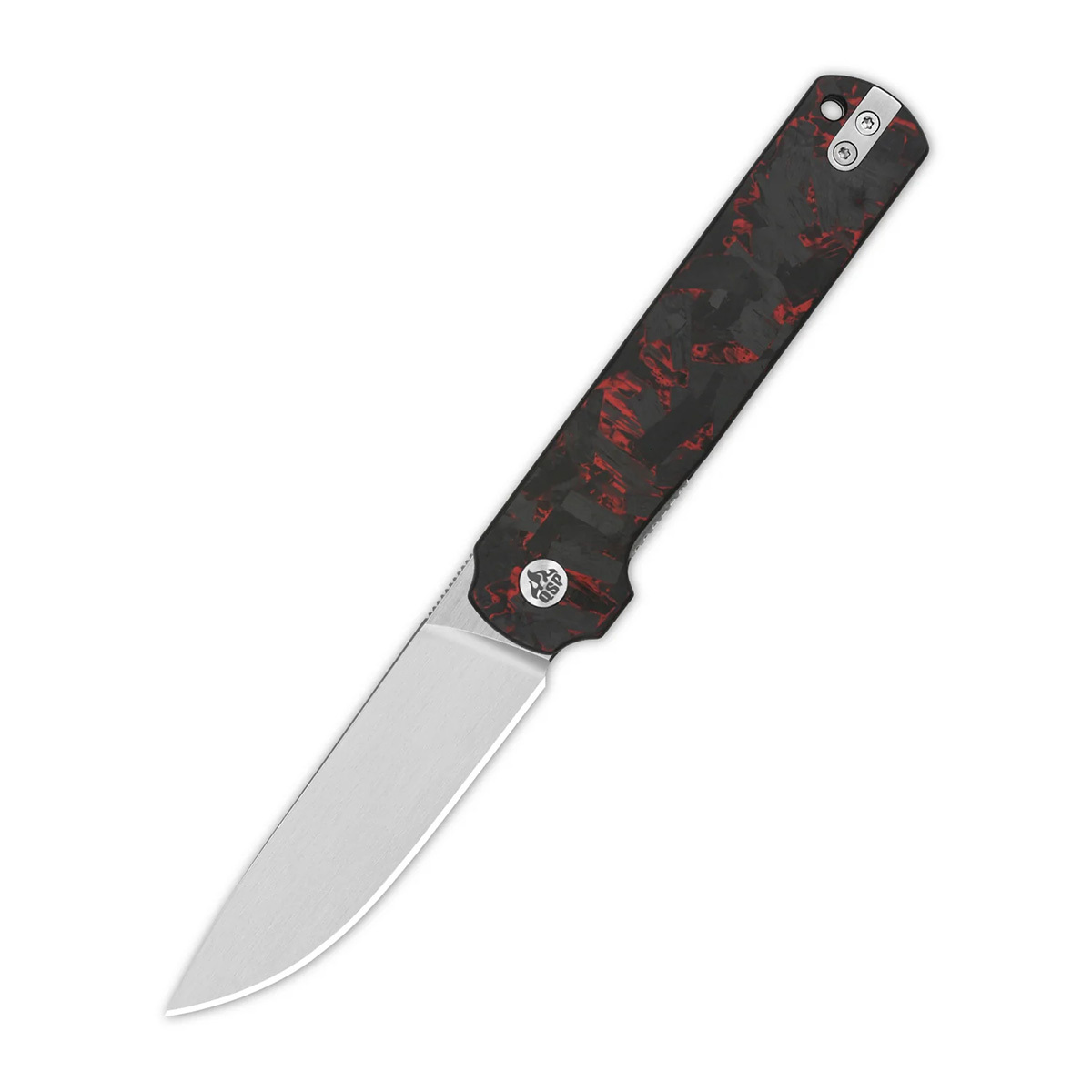 фото Складной нож qsp lark сталь sandvik 14c28n, рукоять карбон, черно-красный