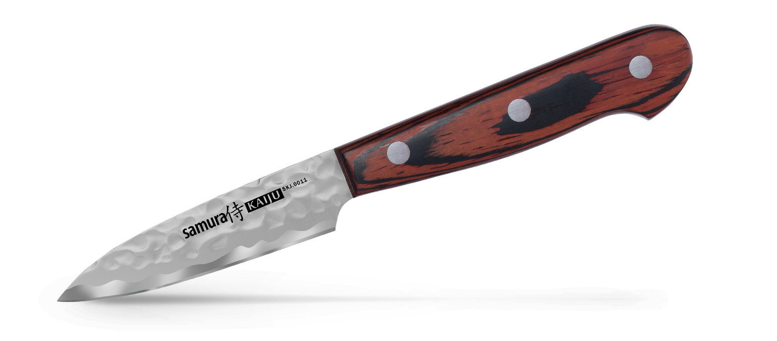 Нож кухонный Samura KAIJU овощной - SKJ-0011, сталь AUS-8, рукоять дерево, 78 мм