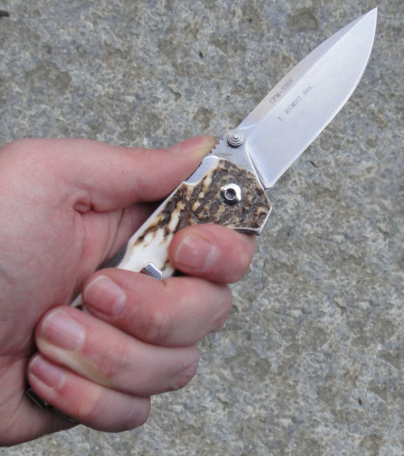 Нож складной Hide Folder, Stag Scales, Crucible CPM® S30V™, Tommaso Rumici Design 7.5 см. - фото 2