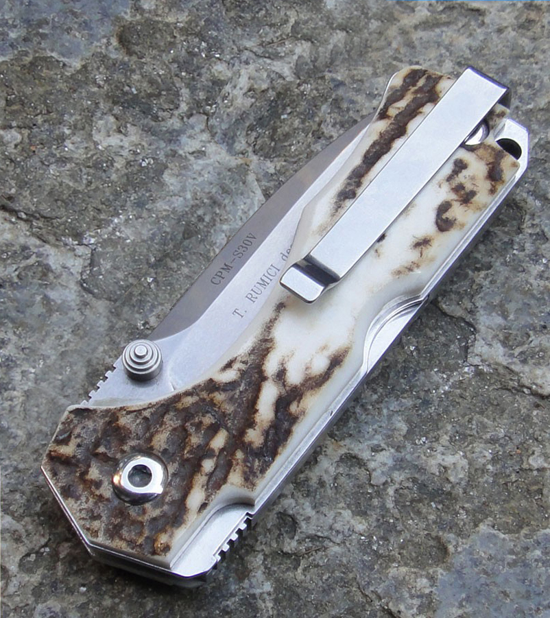 Нож складной Hide Folder, Stag Scales, Crucible CPM® S30V™, Tommaso Rumici Design 7.5 см. - фото 3