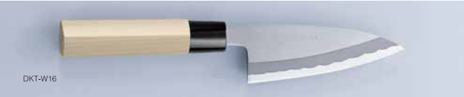 Нож кухонный DAIMON-YA Деба 105 мм, Молибден-Ванадиевая сталь, односторонняя заточка, рукоять магнолия