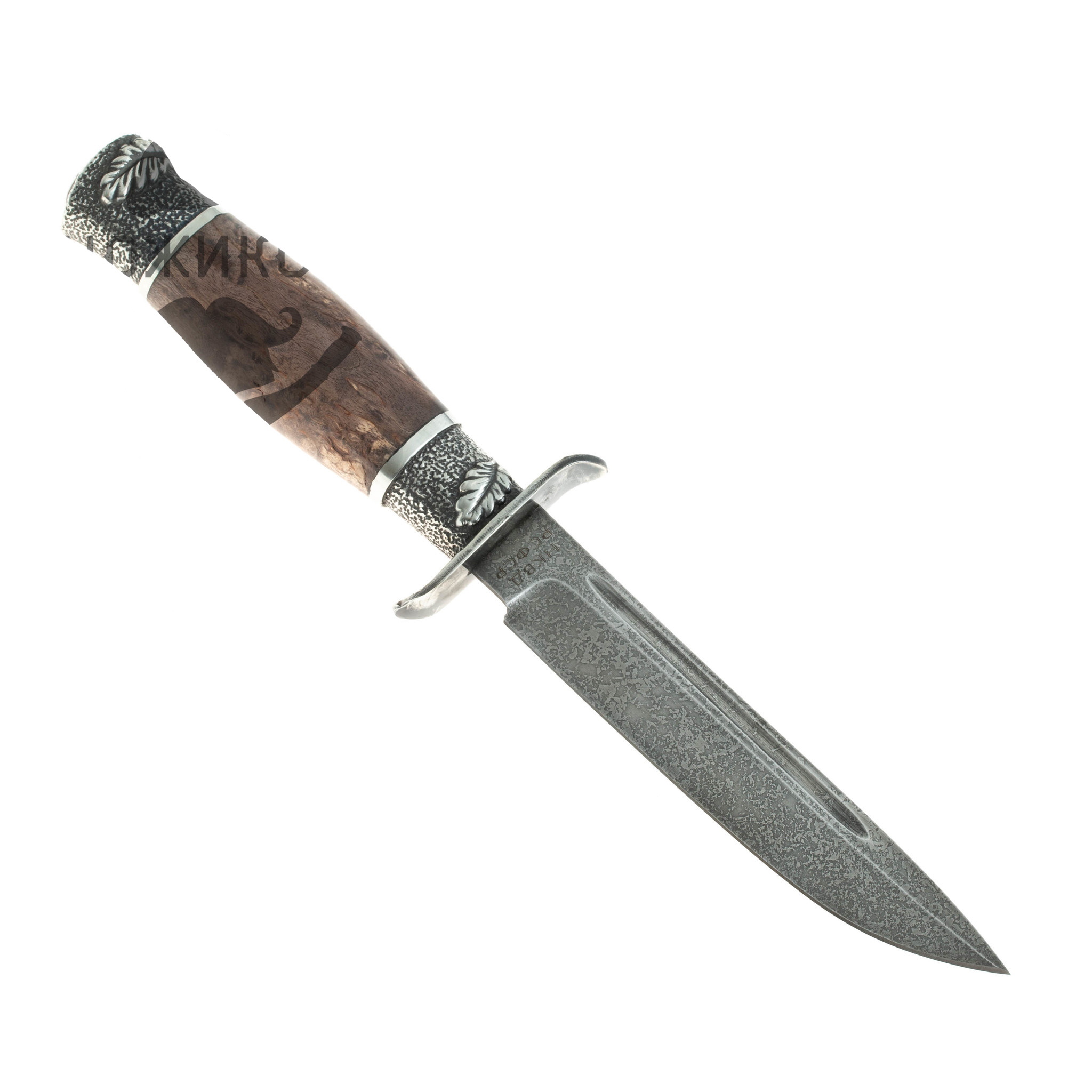 Нож Финка НКВД, сталь булат, стабилизированная карельская береза - фото 4