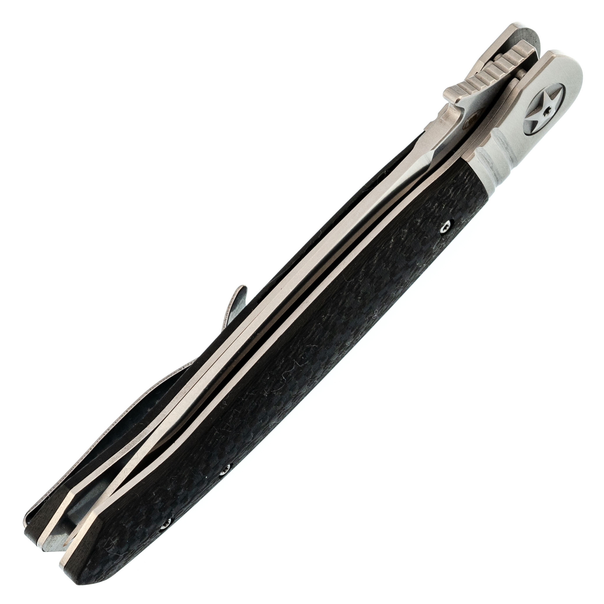 Складной нож НКВД 3-2, сталь D2, рукоять carbon fiber - фото 8