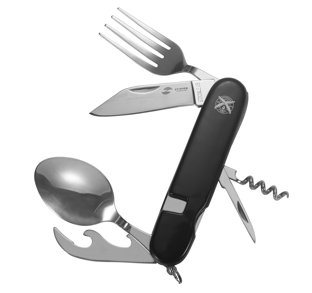 Нож перочинный Stinger, 109 мм, 8 функций, черный набор инструментов stinger w0504 19 предметов пластиковый кейс