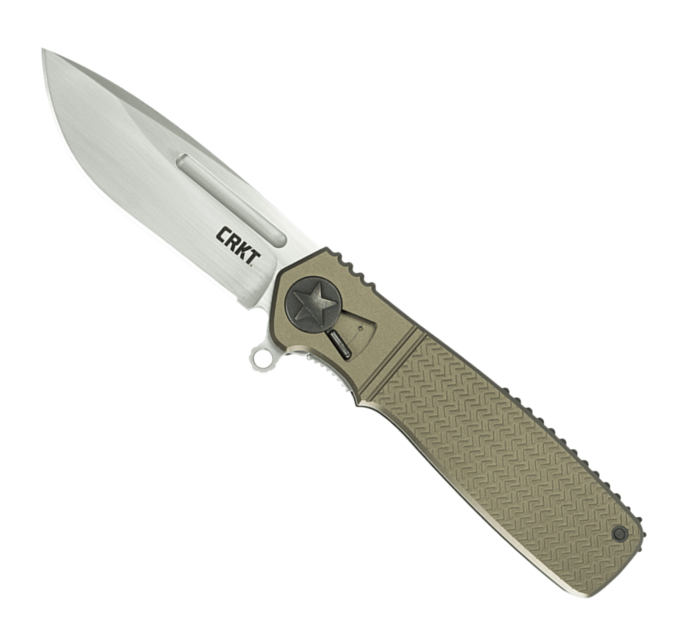 Складной нож Ken Onion Design Homefront™ Flipper, Satin Finish Blade, OD Green Anodized Aluminum Handles