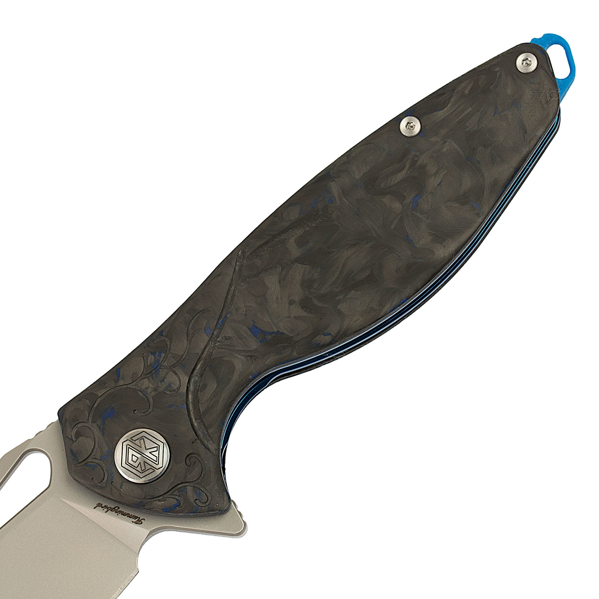 фото Нож складной hummingbird plus, сталь n690co, blue carbon rikeknife